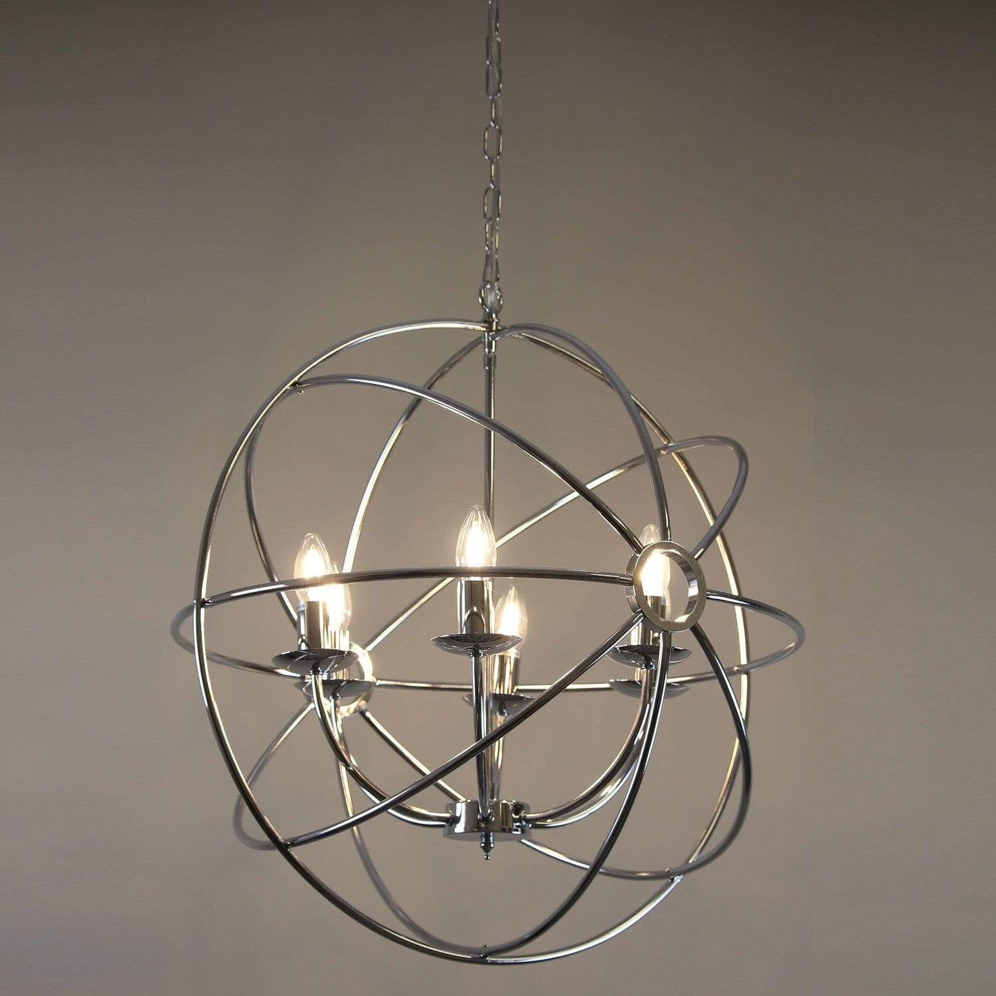 Orion 6 Light Chrome Spherical Chandelier