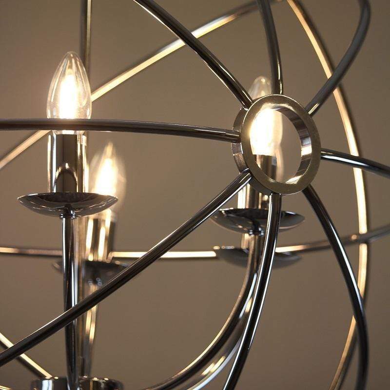Orion 6 Light Chrome Spherical Chandelier
