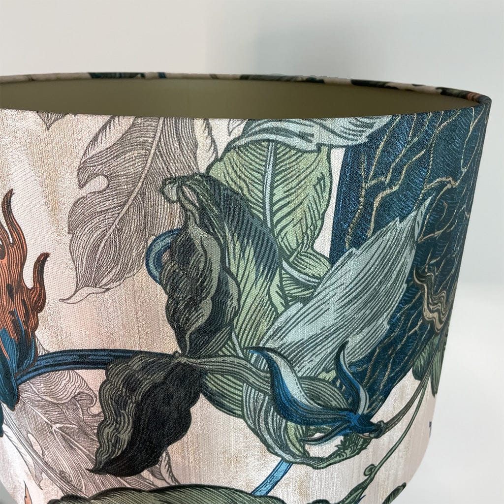 Black Aluminium 2 Ball Tall Foot Table Lamp with Timorous Beasties Epic Botanic Shade