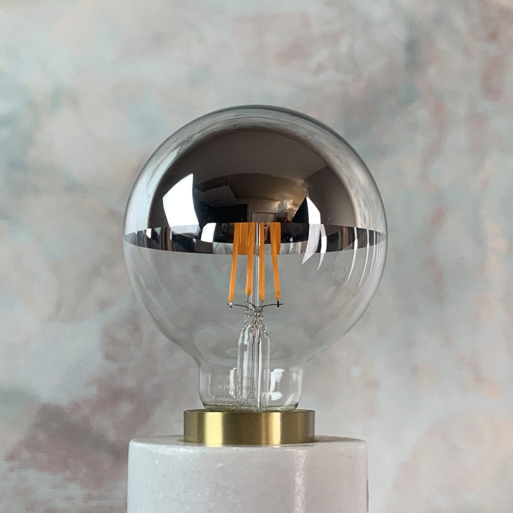 E27 Silver Top 95mm Globe Dimmable
