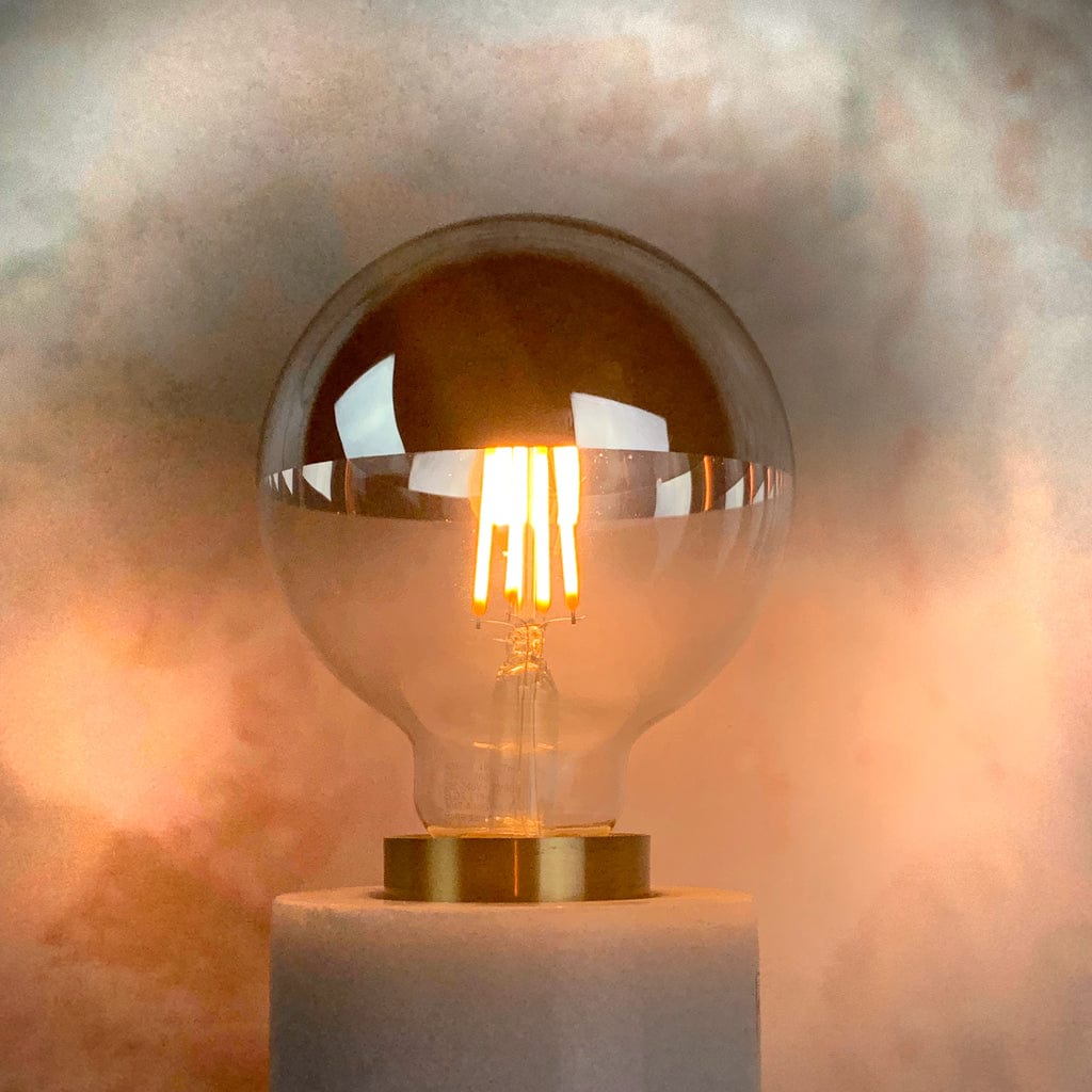 E27 Silver Top 95mm Globe Dimmable