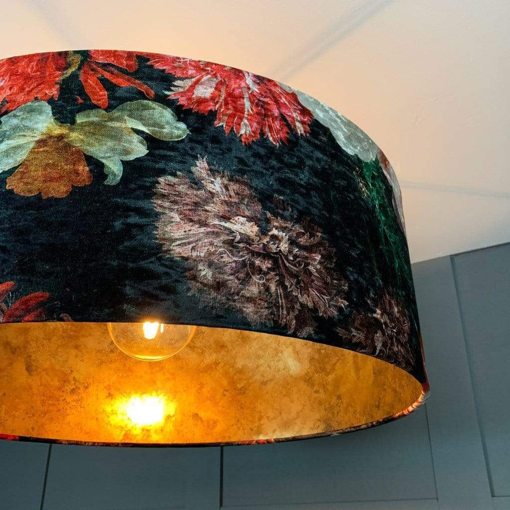 Jardin De Nuit Electrified Shade with Burnished Golden Wallpaper Lining