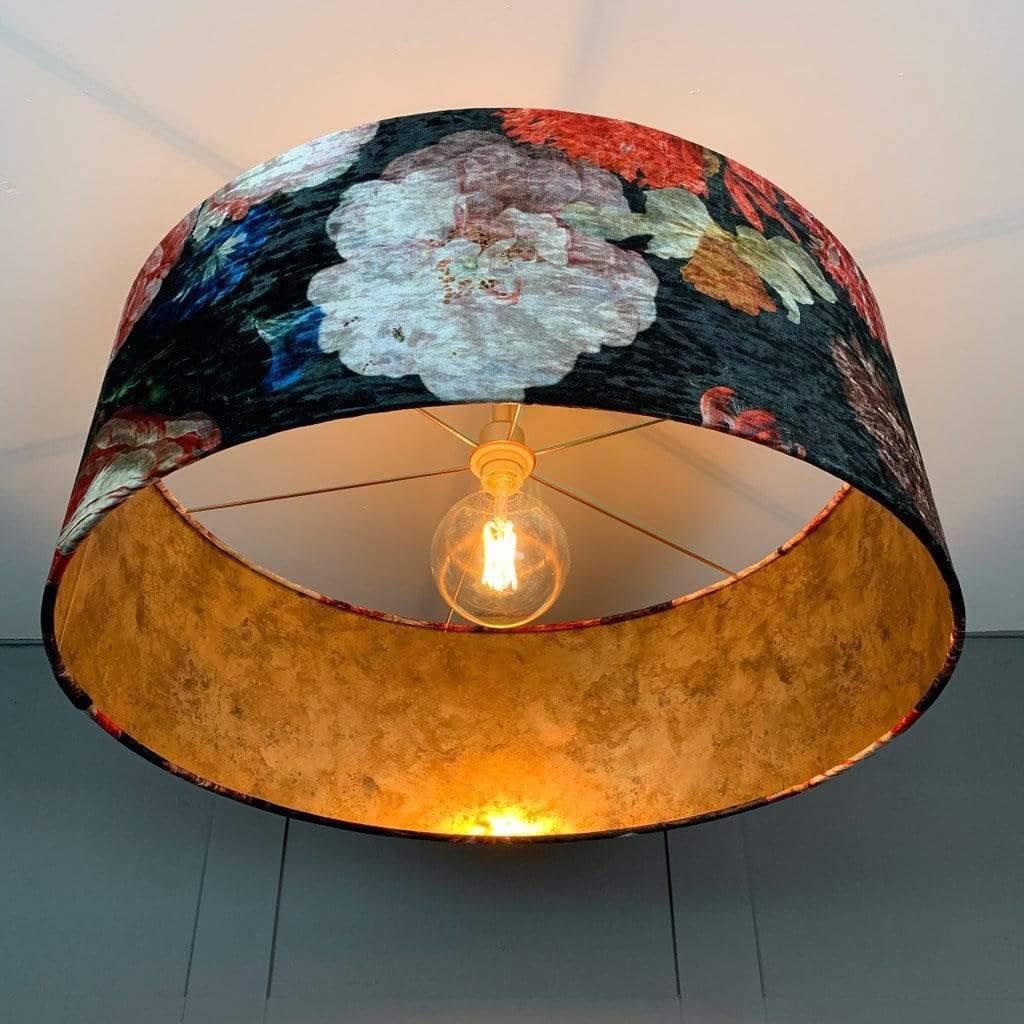 Jardin De Nuit Electrified Shade with Burnished Golden Wallpaper Lining