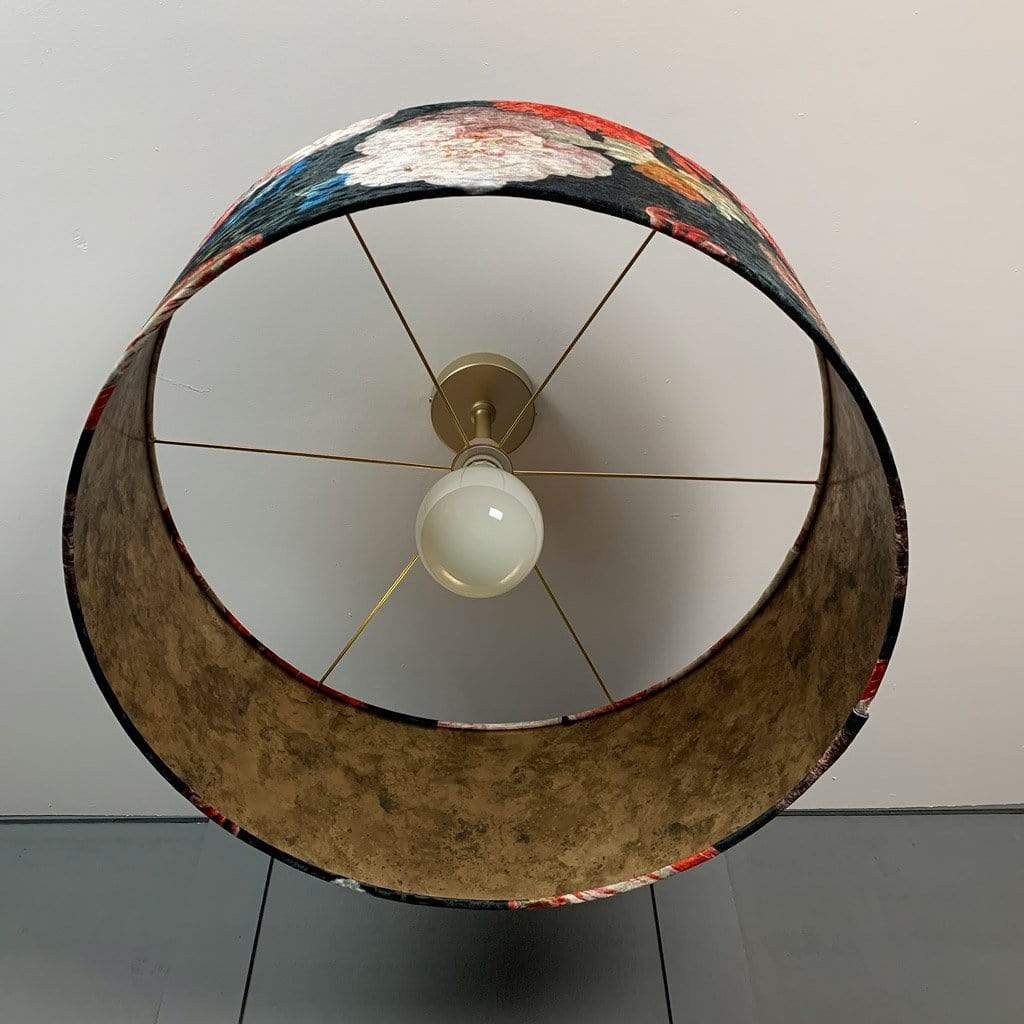 Jardin De Nuit Electrified Shade with Burnished Golden Wallpaper Lining