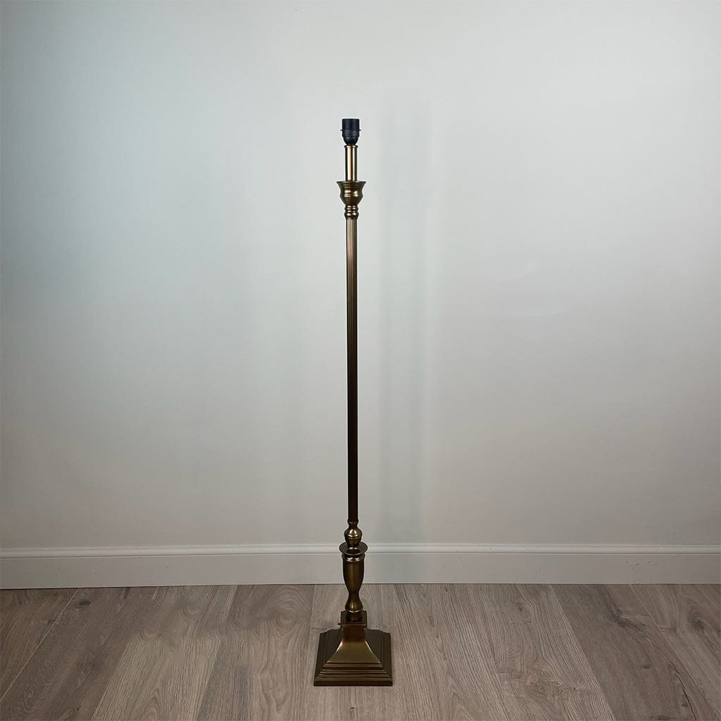 Canterbury Antique Brass Floor Lamp with Timorous Beasties Jungle Tangle Willow Shade