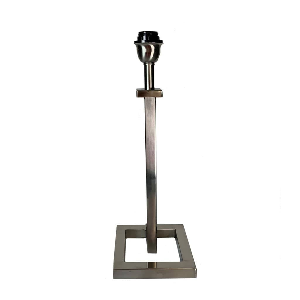 Aura Brushed Steel Table Lamp with Kotomi Silver Shade