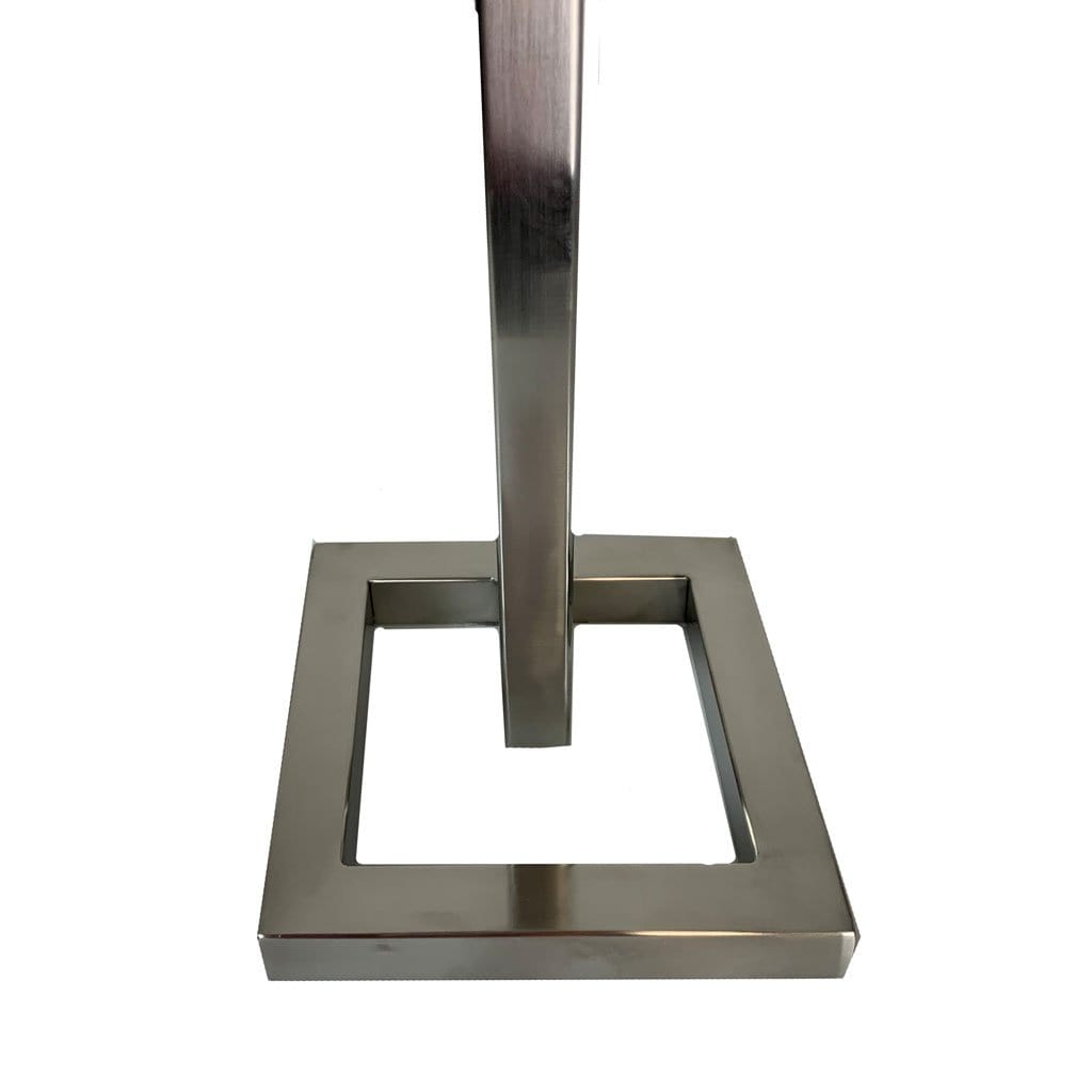 Aura Brushed Steel Table Lamp with Kotomi Silver Shade