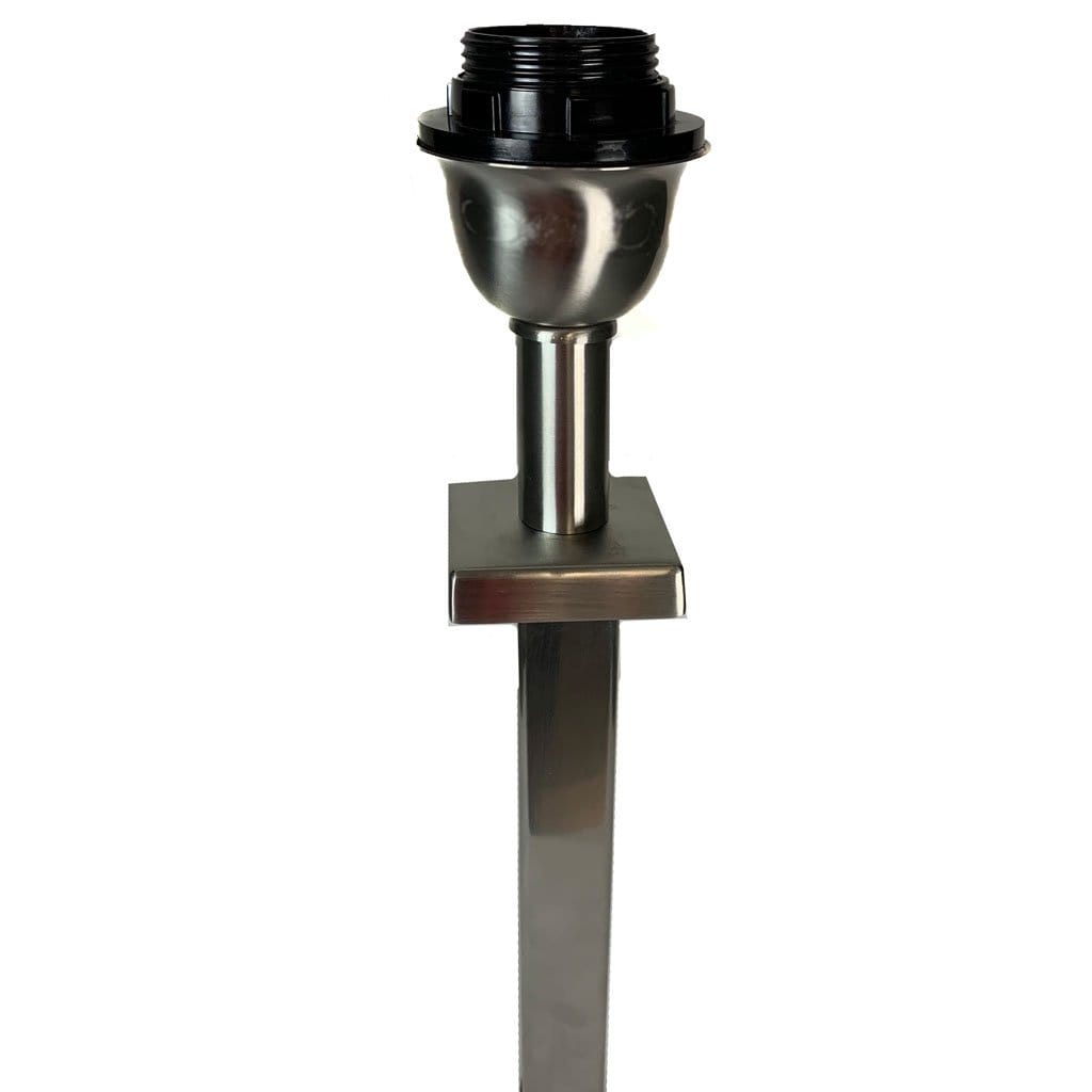 Aura Brushed Steel Table Lamp with Kotomi Silver Shade