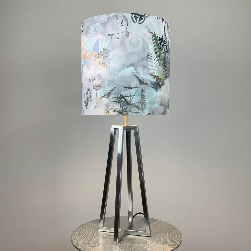 Madison Brushed Steel Table Lamp with Memento Dawn Shade