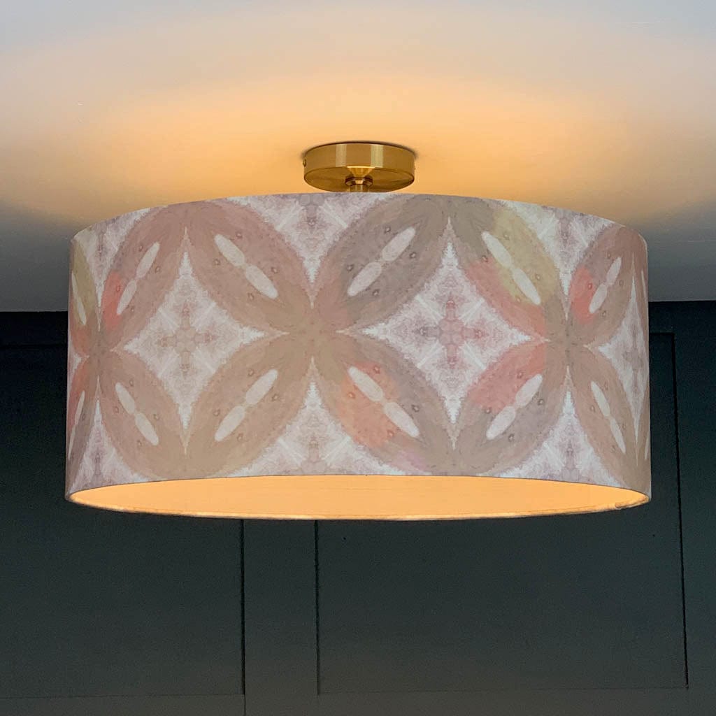 Electrified Julia Clare's Ancient Tracery 2 Coral Linen with Champagne Lining