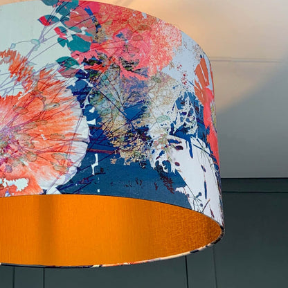 Electrified Mairi Helena Poppy Cloud Linen with Carnaby Bronze Lining Lampshade