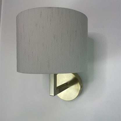 Emma Antique Brass Wall Light with Stockholm Faux Silk Shade