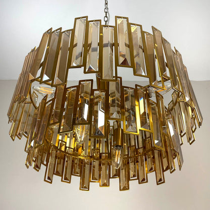 Cleo 8 Light Pendant with Amber Glass