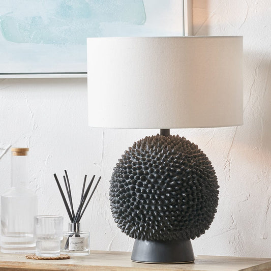 Wrenley Black Ceramic Sea Urchin Table Lamp Base Only
