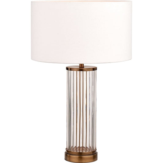 Ciara Clear Glass & Antique Brass Metal Table Lamp Base Only