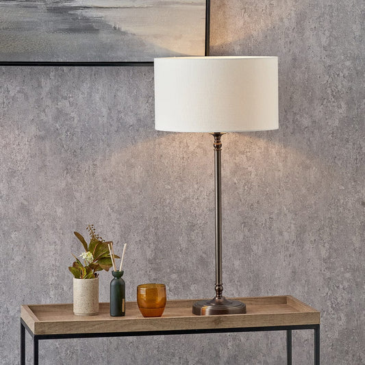 Piero Antique Bronze Metal Candlestick Table Lamp Base Only