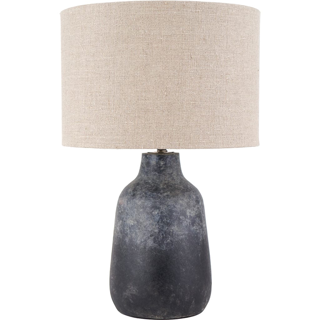 Vulcan Textured Grey Stoneware Table Lamp