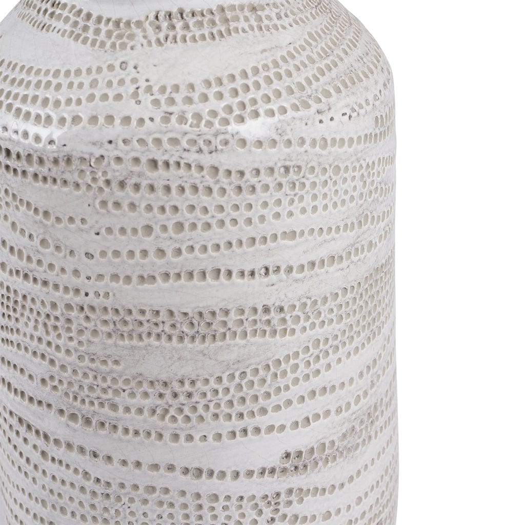 Alina White Dot Design Stoneware Table Lamp Base Only