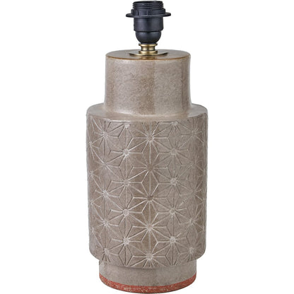 Sidra Grey Stoneware Etch Detail Table Lamp