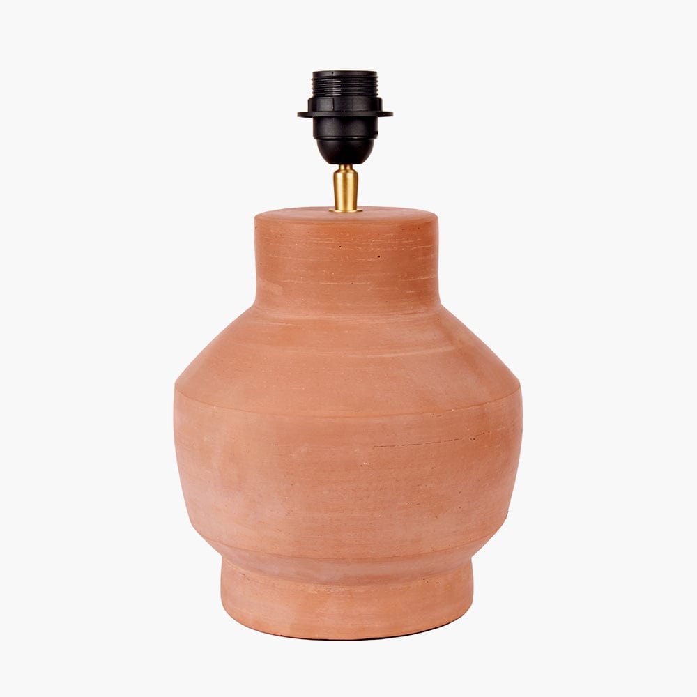 Inna Natural Urn Terracotta Table Lamp with Azumi Eden Lampshade