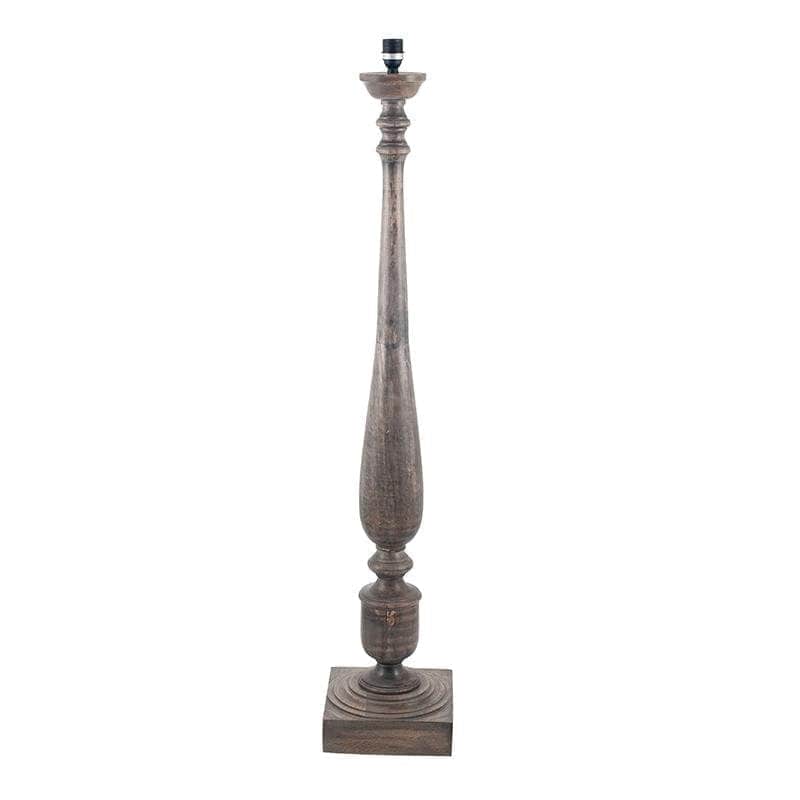 Grey Mango Wood Floor Lamp with Clarendon Seafoam Linen Shade