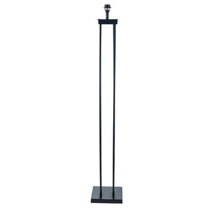 Matt Black Metal Four Post Floor Lamp with Citron Boucle Shade