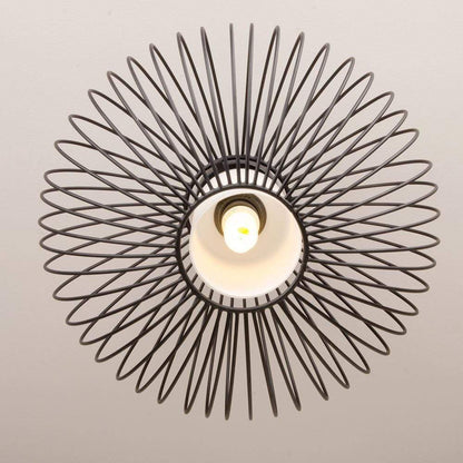 Zen Oriental Style Black Flush Ceiling Light