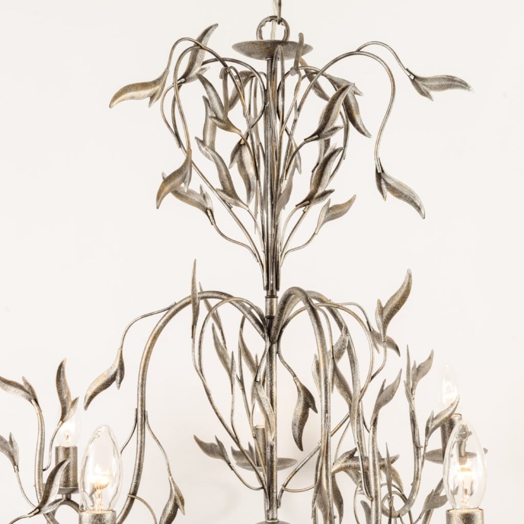 Eden 9 Light Antique Silver Foliage Chandelier