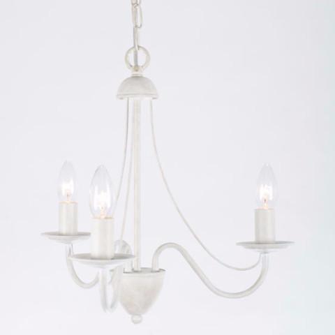 Lyra 3 Light Antique White Chandelier