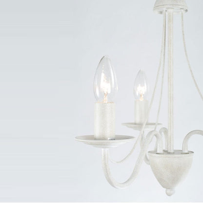 Lyra 3 Light Antique White Chandelier