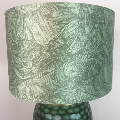 Camila Green Textured Table Lamp with Timourous Beasties Jungle Tangle Willow Lampshade