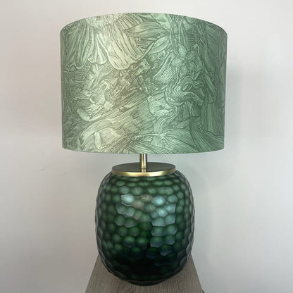 Camila Green Textured Table Lamp with Timourous Beasties Jungle Tangle Willow Lampshade