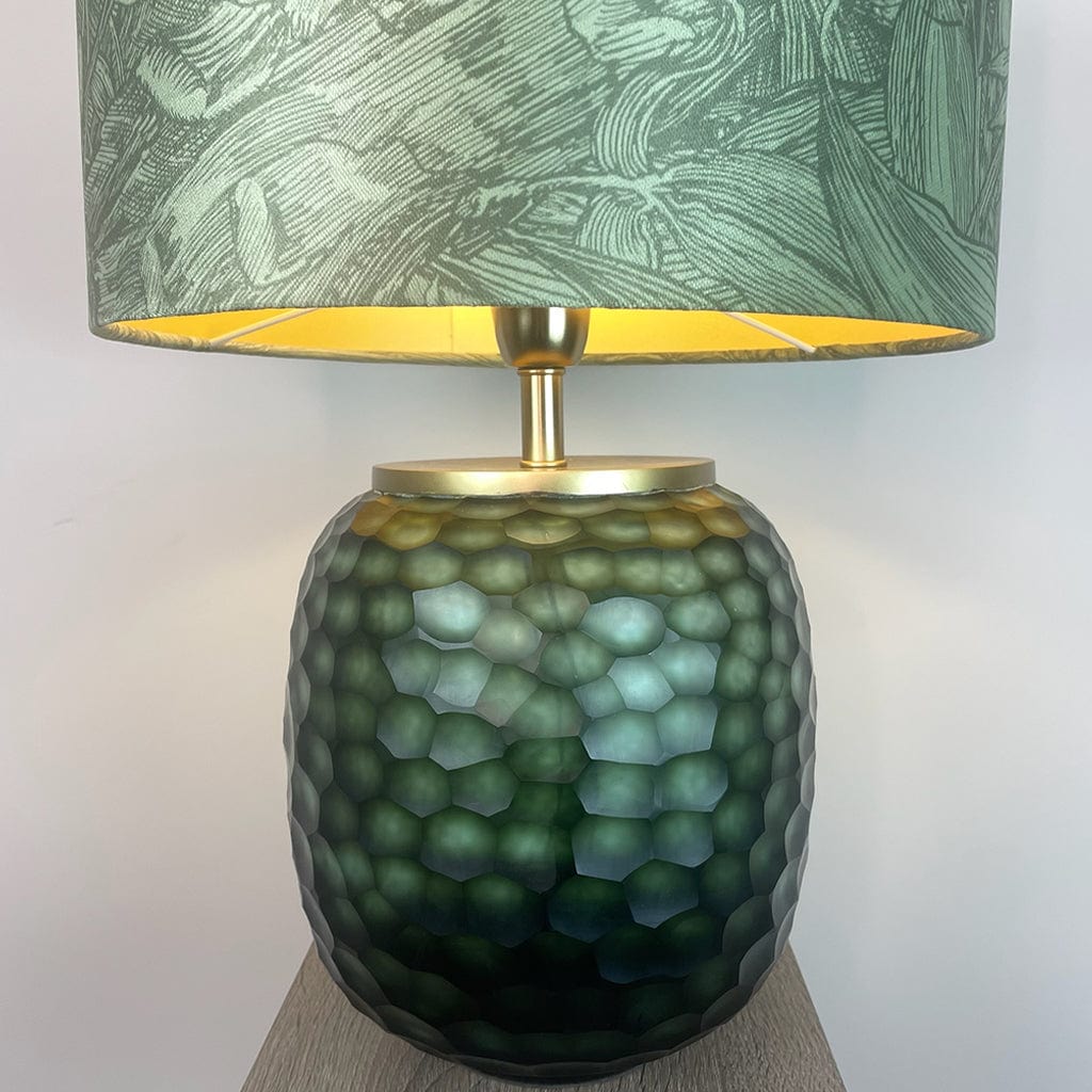 Camila Green Textured Table Lamp with Timourous Beasties Jungle Tangle Willow Lampshade