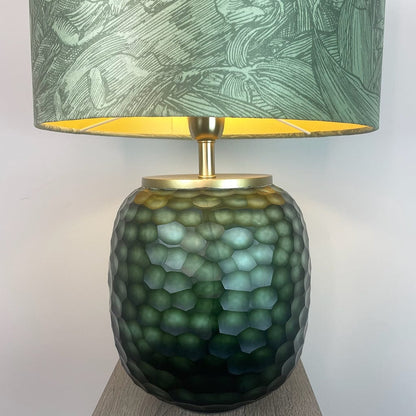 Camila Green Textured Table Lamp with Timourous Beasties Jungle Tangle Willow Lampshade