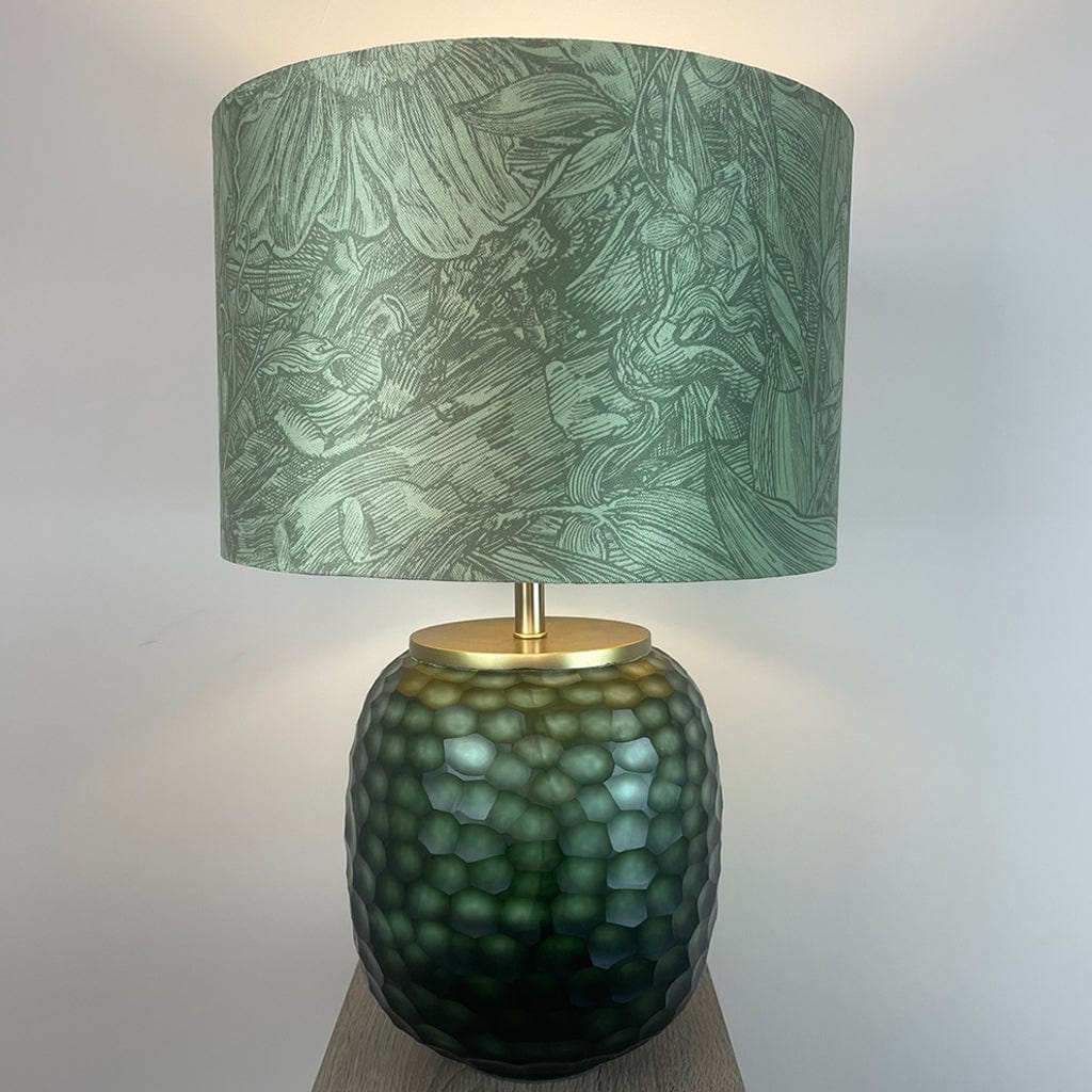 Camila Green Textured Table Lamp with Timourous Beasties Jungle Tangle Willow Lampshade