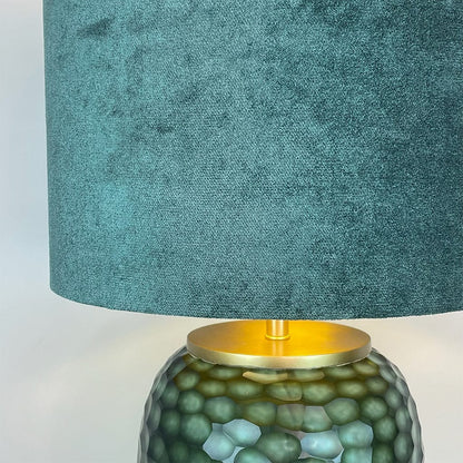 Camila Green Textured Table Lamp with Juniper Textured Velvet Lampshade