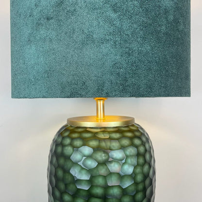 Camila Green Textured Table Lamp with Juniper Textured Velvet Lampshade