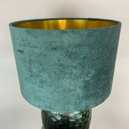 Camila Green Textured Table Lamp with Juniper Textured Velvet Lampshade