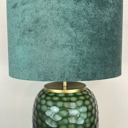 Camila Green Textured Table Lamp with Juniper Textured Velvet Lampshade