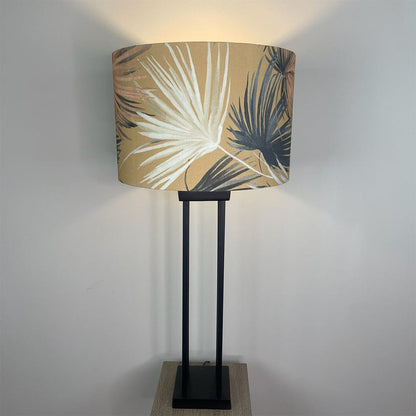 Matt Black Four Post Table Lamp with Azumi Honey Lampshade