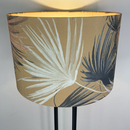 Matt Black Four Post Table Lamp with Azumi Honey Lampshade