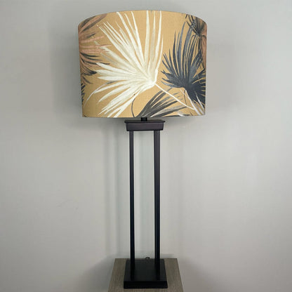 Matt Black Four Post Table Lamp with Azumi Honey Lampshade