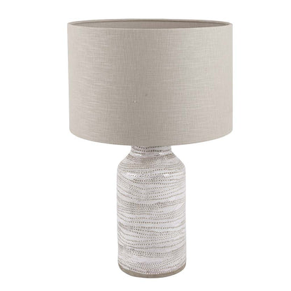 Alina White Dot Design Stoneware Table Lamp Base Only