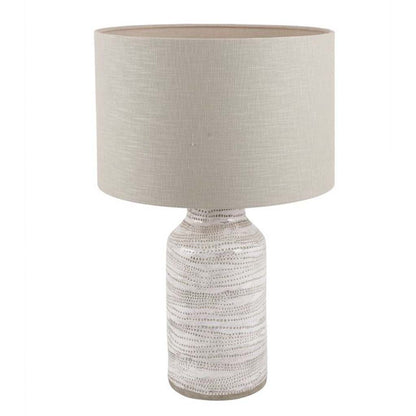 Alina White Dot Design Stoneware Table Lamp Base Only