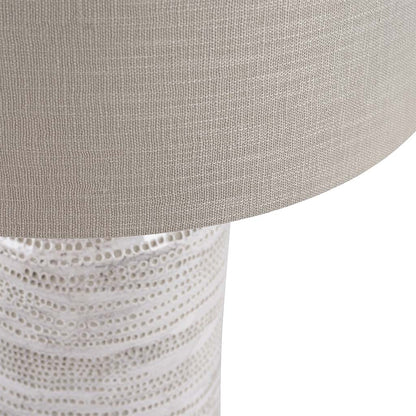 Alina White Dot Design Stoneware Table Lamp Base Only