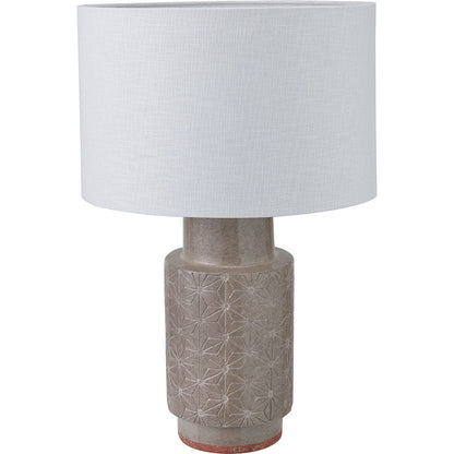 Sidra Grey Stoneware Etch Detail Table Lamp