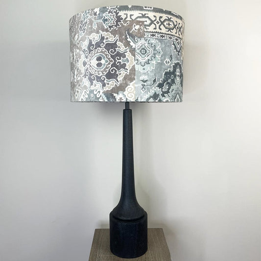 Marin Black Tall Neck Table Lamp with Velvet Chalet Glacier Shade