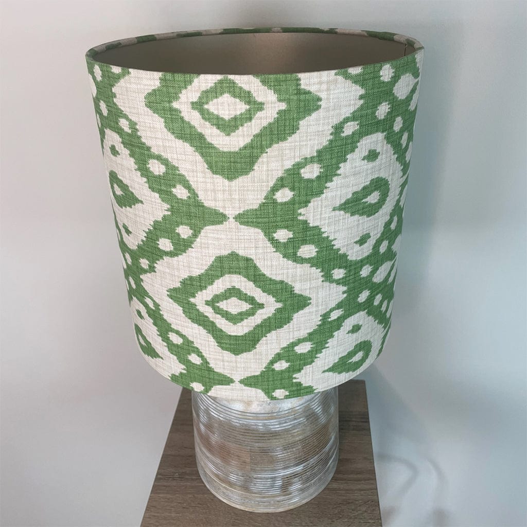 Grey Engraved Dome Table Lamp with Marrakesh Emerald