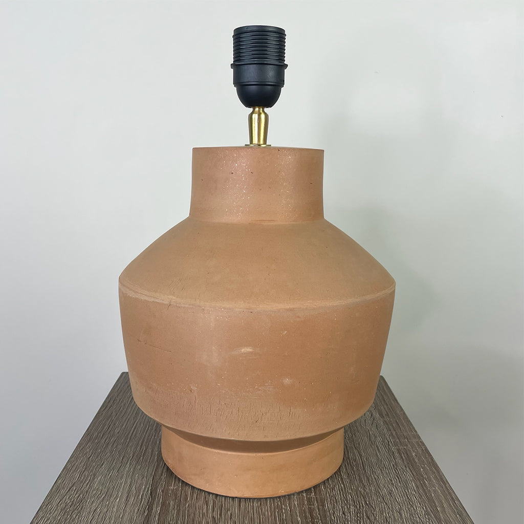 Inna Natural Urn Terracota Table Lamp with Bodie Ecru Lampshade