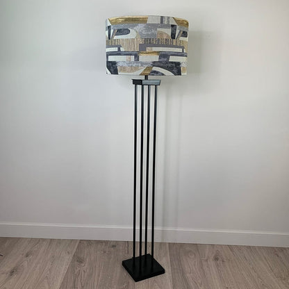 Matt Black Metal Four Post Floor Lamp with Choice of Shade